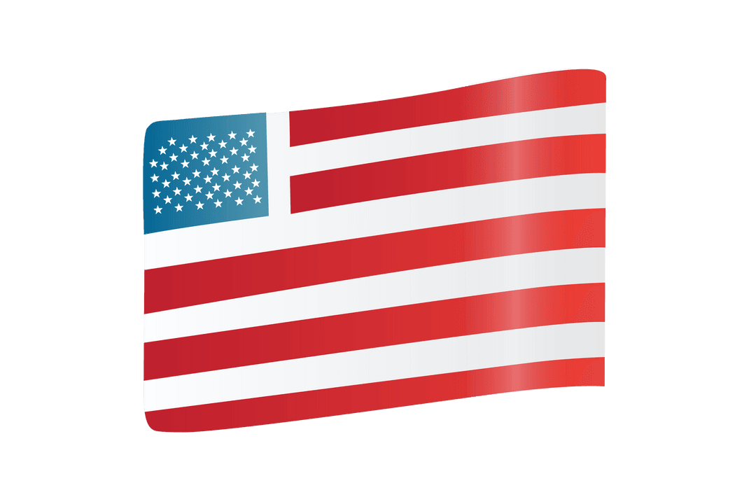 Digital USA Flag on Transparent Background PNG Illustration
