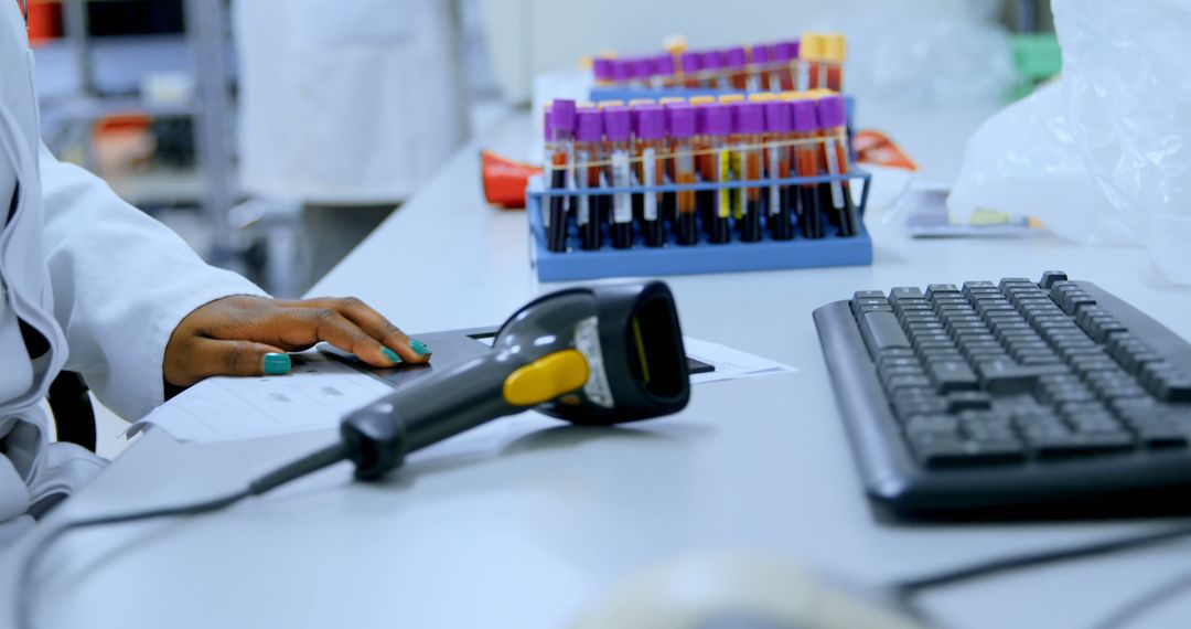 Healthcare Professional Analyzing Medical Samples in Laboratory - Free Images, Stock Photos and Pictures on Pikwizard.com