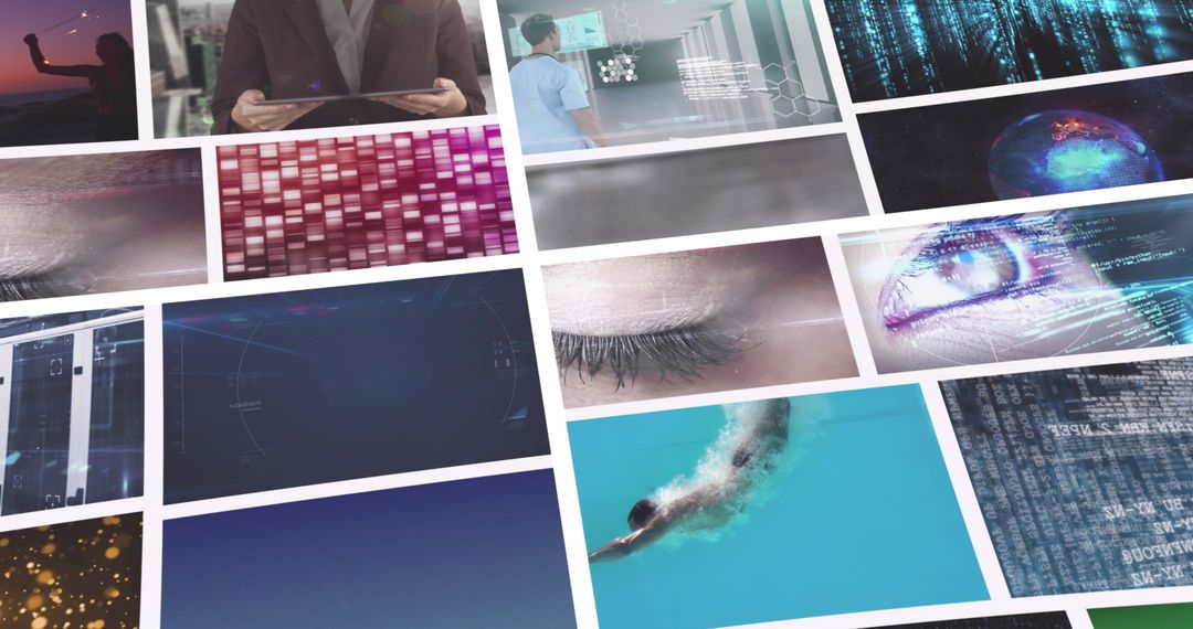 Diverse Technology and Leisure Screens Composite Collage