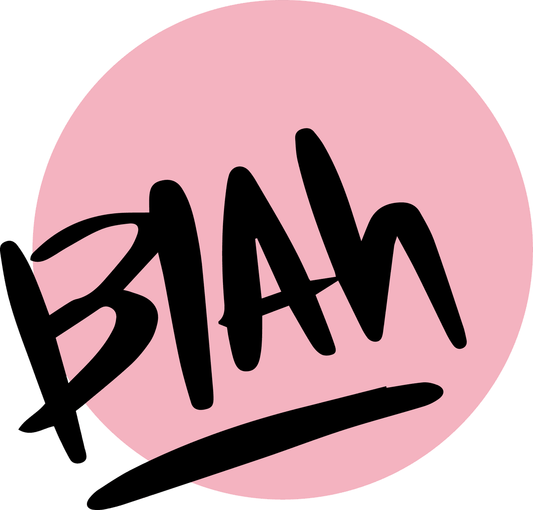 Graffiti Style BLAH Text Over Pink Circle Transparent Background