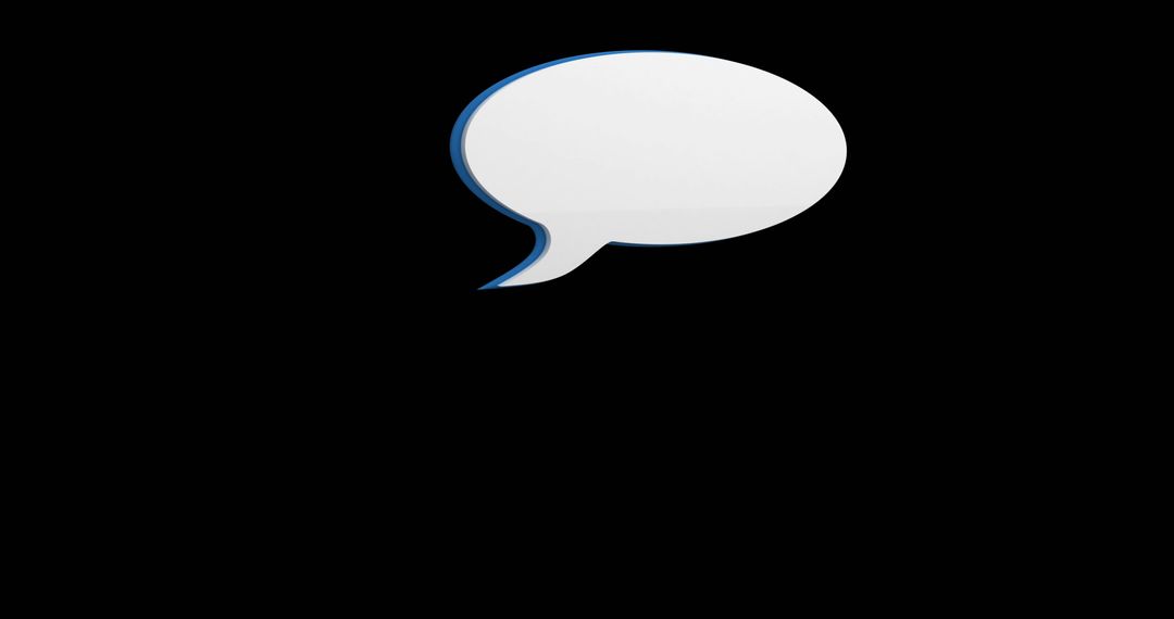 Floating White Speech Bubble on Black Background