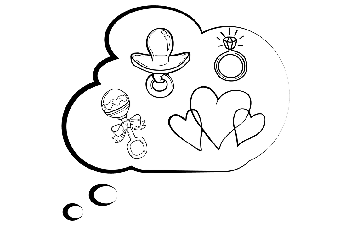 Transparent Speech Bubble with Love Icons Vector Illustration