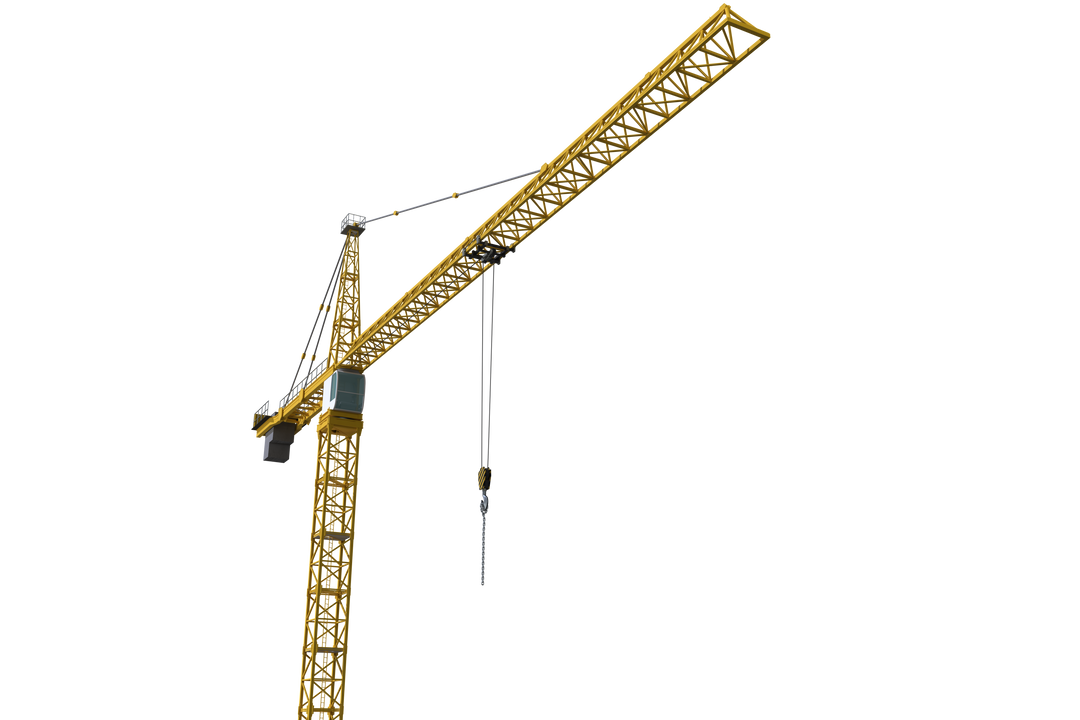 Tall Yellow Construction Crane on Transparent Background - Download Free Stock Images Pikwizard.com