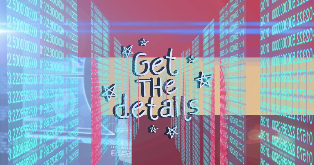 Get the Details Text in Futuristic Digital Corridor