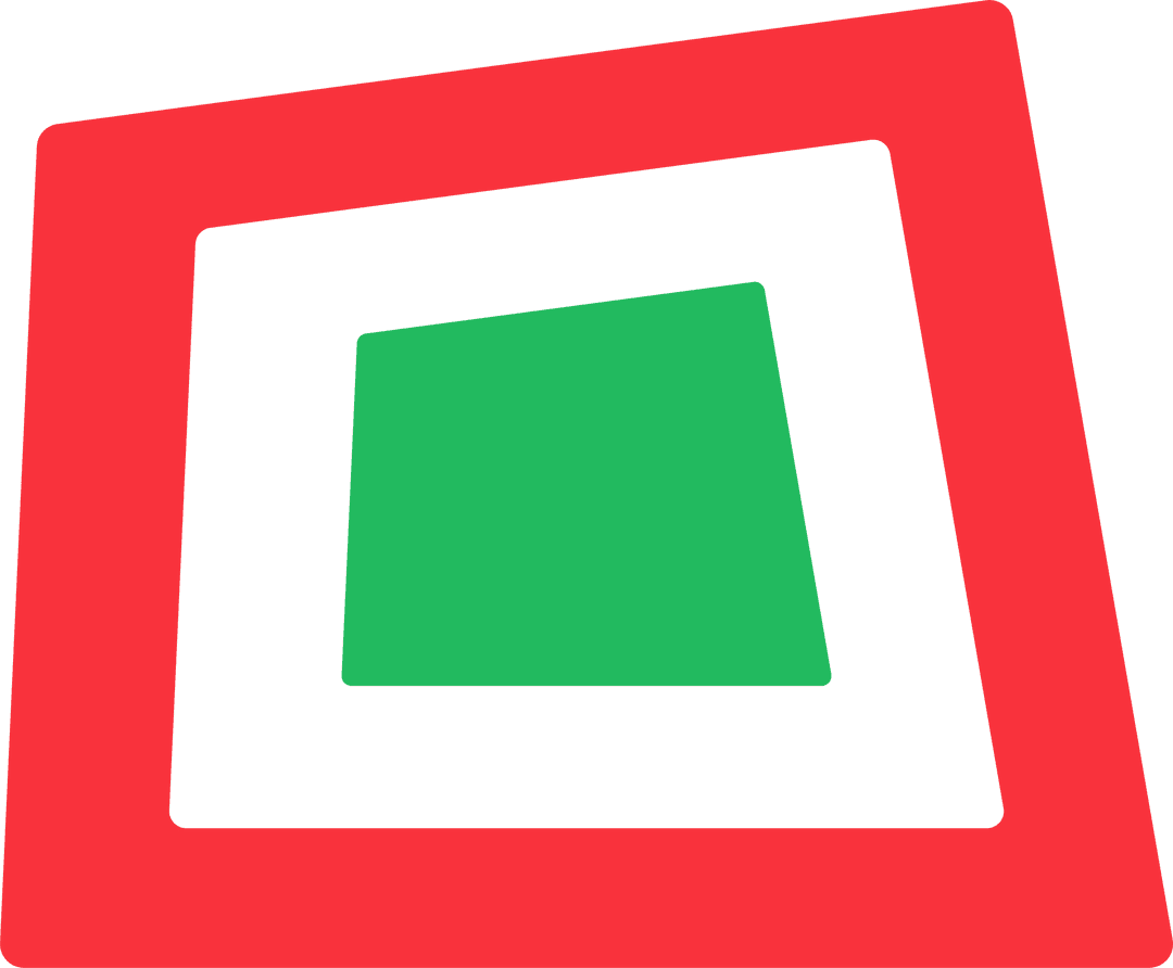 Transparent Overlapping Geometric Shapes with Red Frame