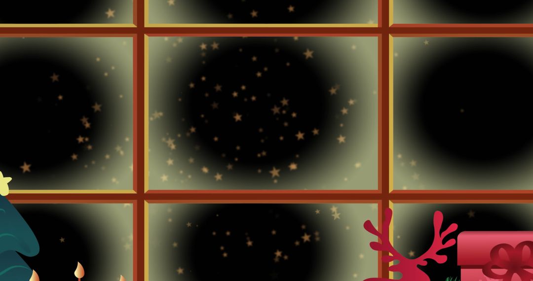 Christmas Eve Stars Twinkling Through Windowpane