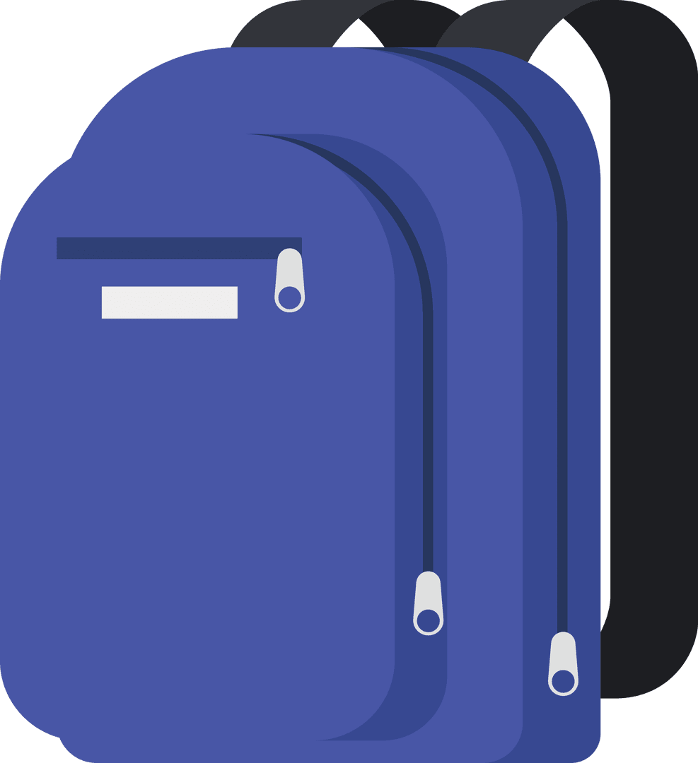 Transparent Layered Blue and Black Backpack Illustration