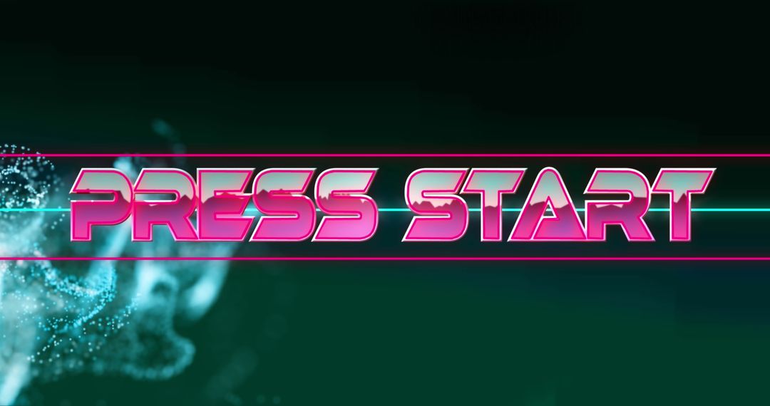 Futuristic Press Start Banner with Digital Wave