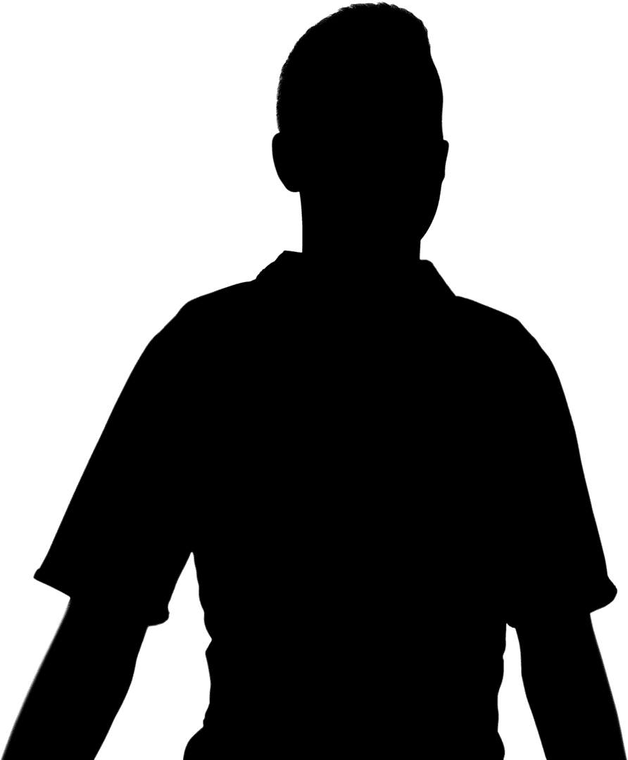 Transparent Man Silhouette Standing with Blank Background