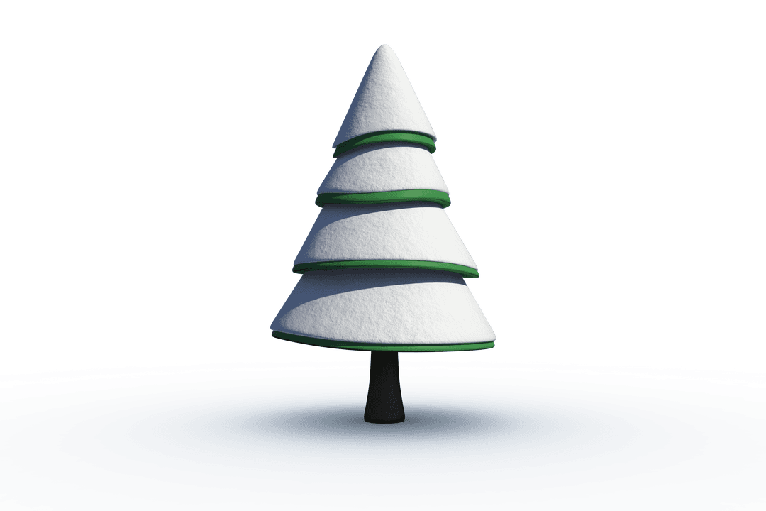 Minimalist Christmas Tree on Transparent Background