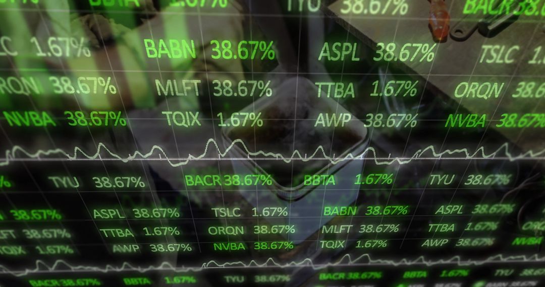 Financial Analyst Examining Real-Time Market Data on Multi-Screen Display