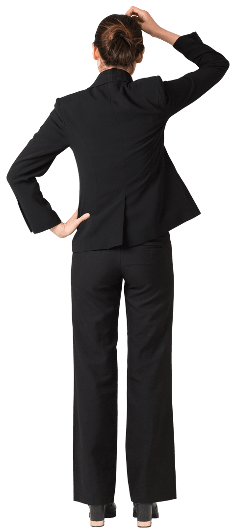 Businesswoman Thinking in Transparent Format for Creative Use