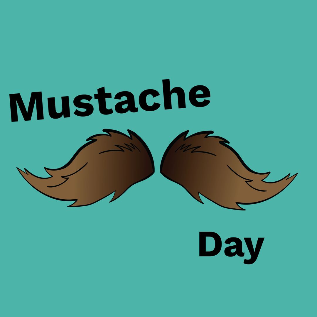 Whimsical Mustache Graphic for Mustache Day Celebration