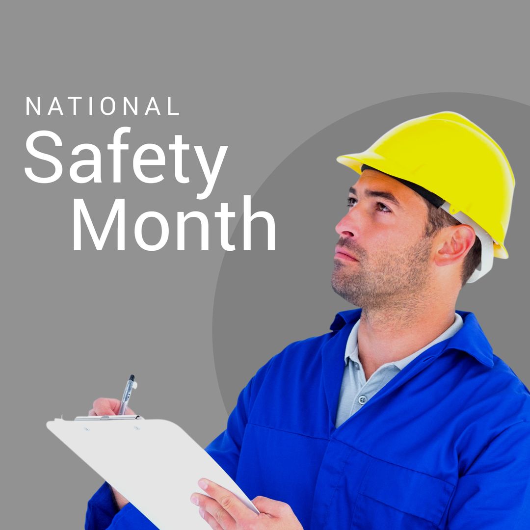 National Safety Month Awareness with Architect in Workwear - Download Free Stock Templates Pikwizard.com