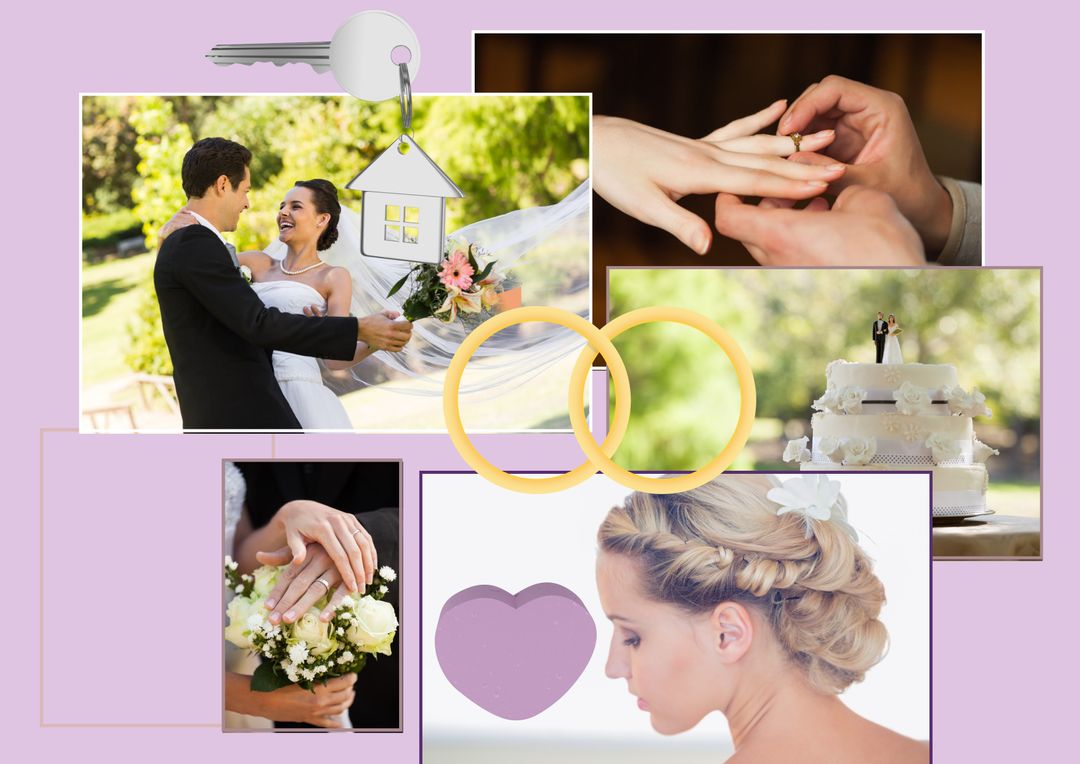 Elegant Wedding Collage Celebrating Love and Commitment - Download Free Stock Templates Pikwizard.com