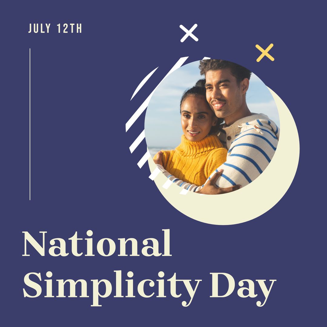 Happy Diverse Couple Celebrating National Simplicity Day