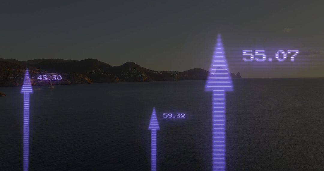 Innovative Technology Concepts with Rising Arrows Over David Horizon