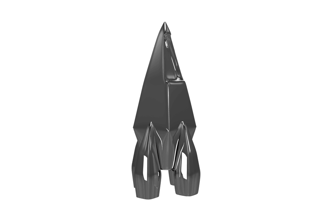 Sleek Transparent Metallic Rocketship Design for Sci-Fi Projects