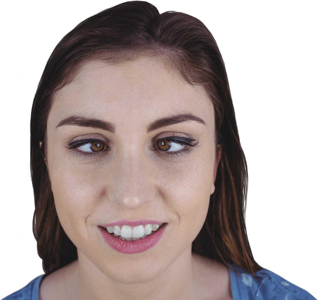 Woman with Crossed Eyes Transparent Close-Up