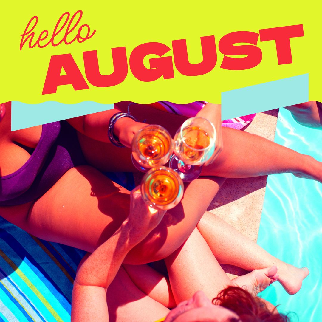 Festive Poolside Cheers Welcoming Vibrant August Days