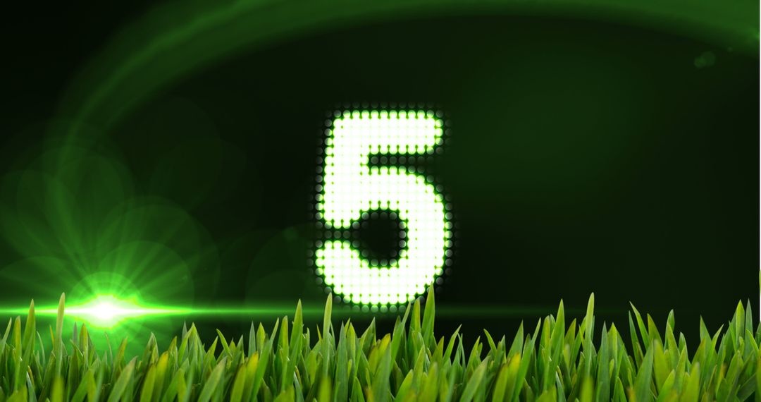 Animated Countdown with Retro Pixel Digit and Green Environment - Free Images, Stock Photos and Pictures on Pikwizard.com