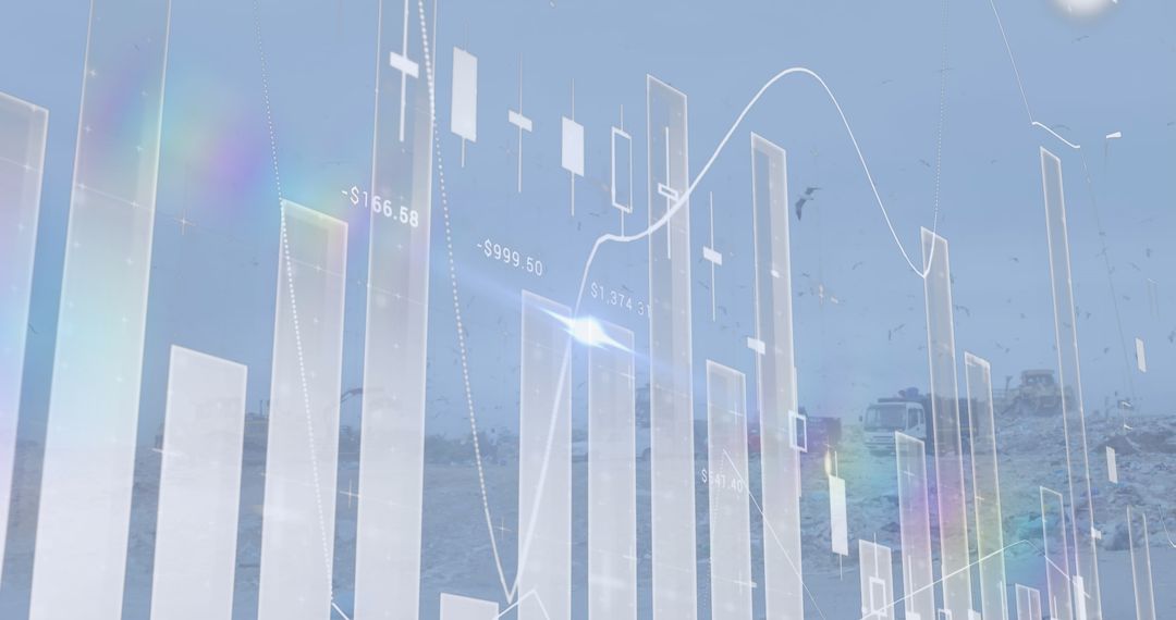 Financial Data Visualized Over Ecological Waste Management