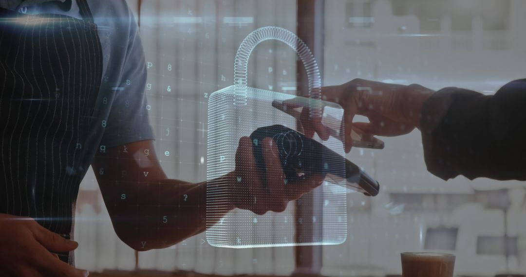 Digital Surveillance Concept with Mobile Payment and Security Overlay