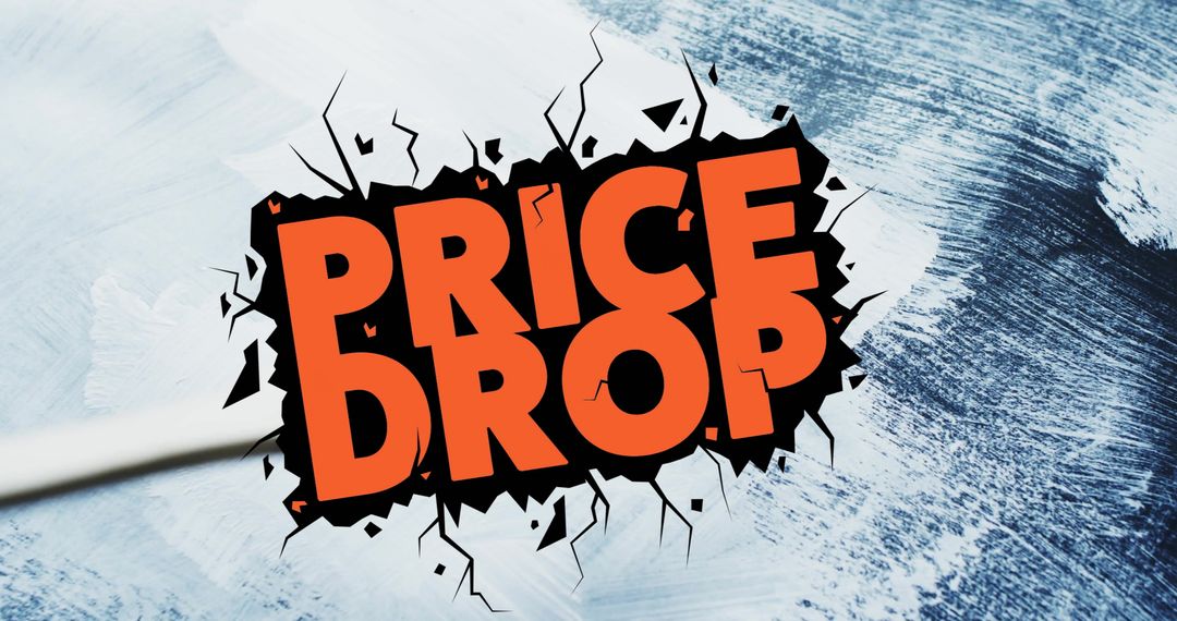 Dynamic Price Drop Alert with Artistic Paint Background