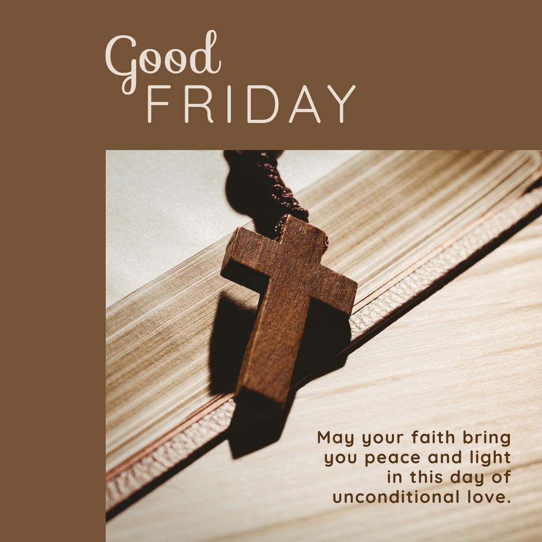 Good Friday Faith and Devotion Concept with Rosary and Bible