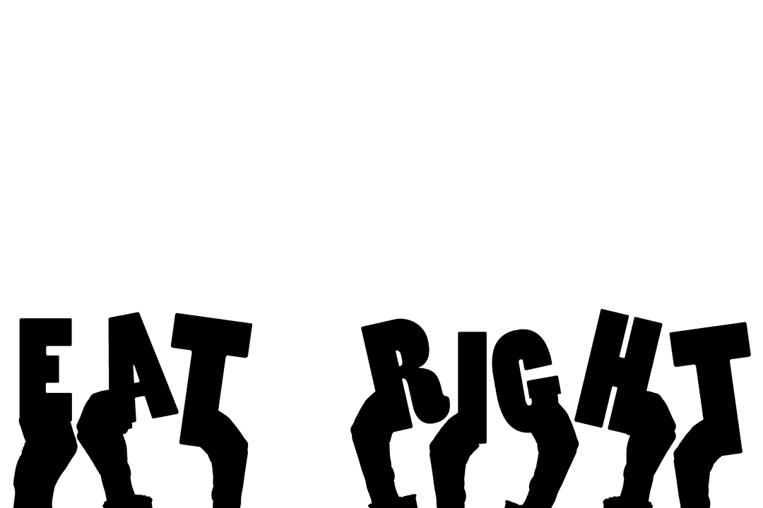 Inspirational Eat Right Text with Hands Displayed Transparent