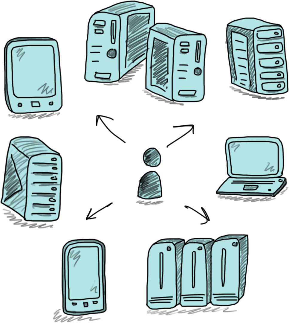 Blue Transparent Digital Electronics and Network Concept