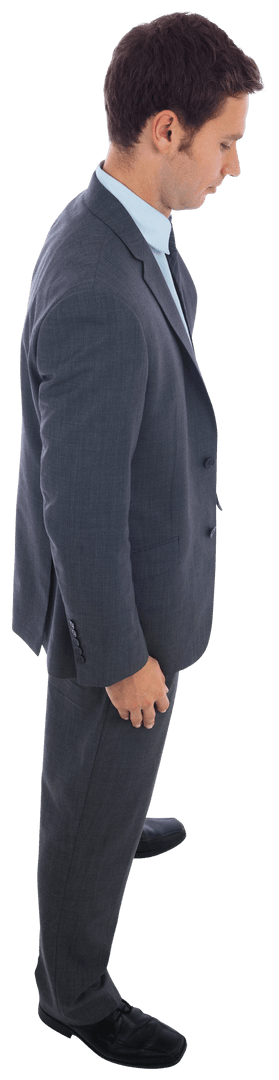 Caucasian Businessman in Suit Standing Isolated Transparent Background