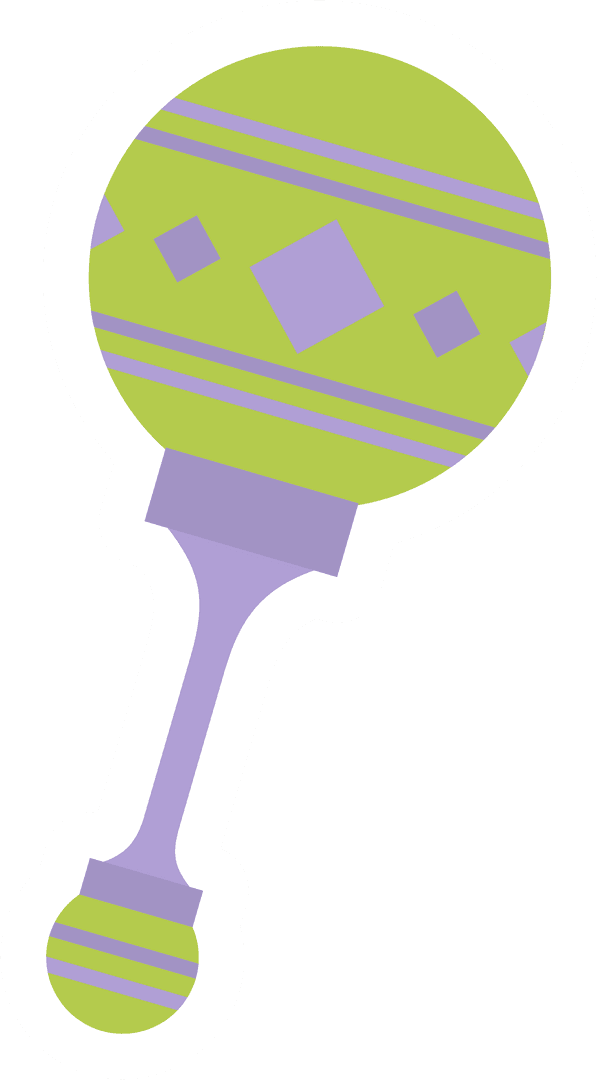 Stylized Transparent Baby Rattle with Vibrant Colors