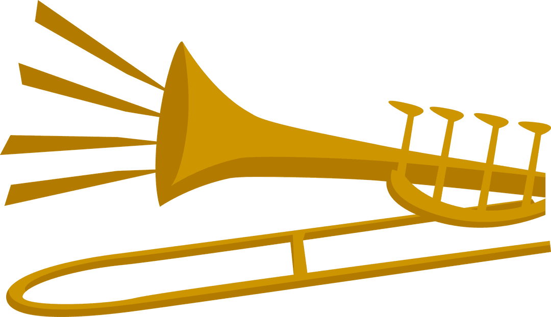 Transparent Flat Design Brass Valve Trombone Illustration