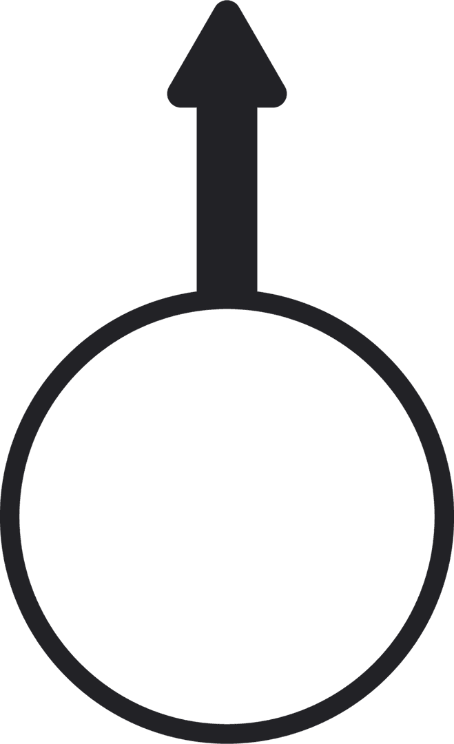 Black Circle with Upward Arrow on Transparent Background