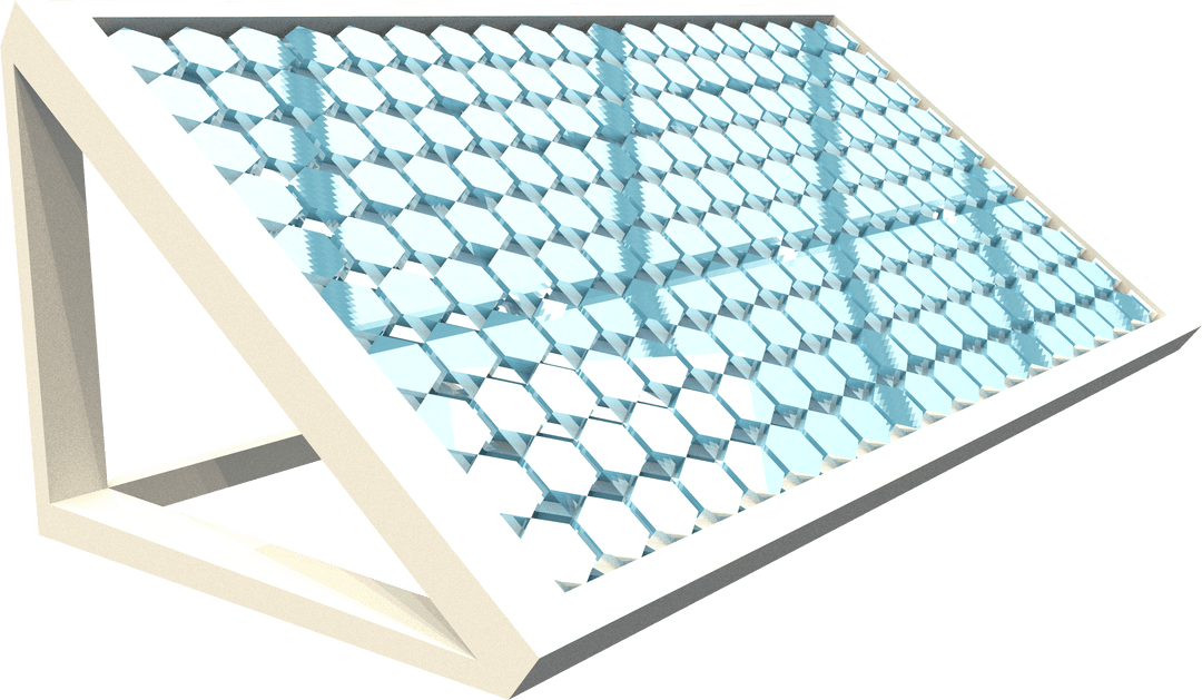 Transparent Solar Panel with Hexagonal Cells and Frame Stand