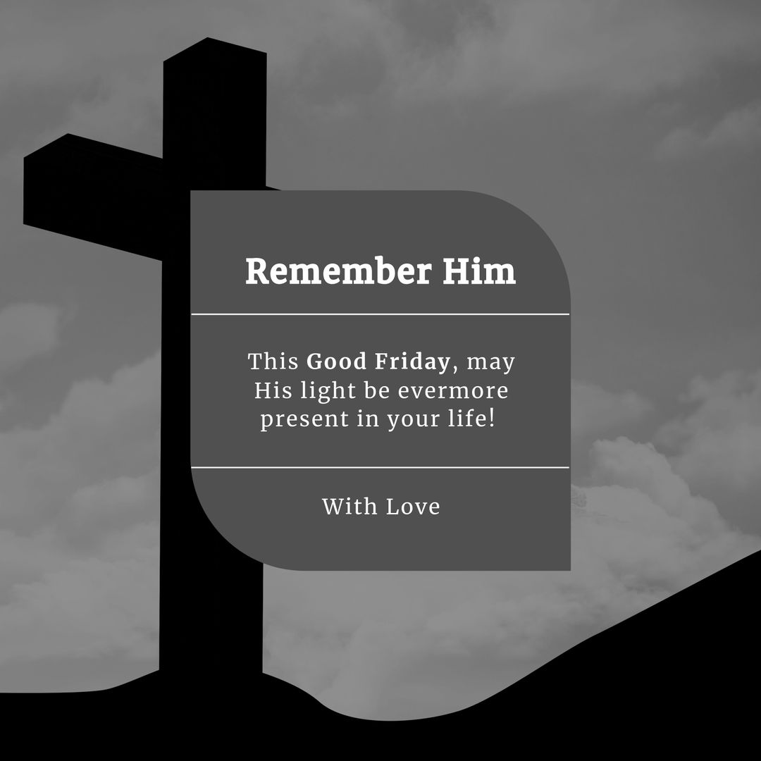 Good Friday Message with Cross and Cloudy Background