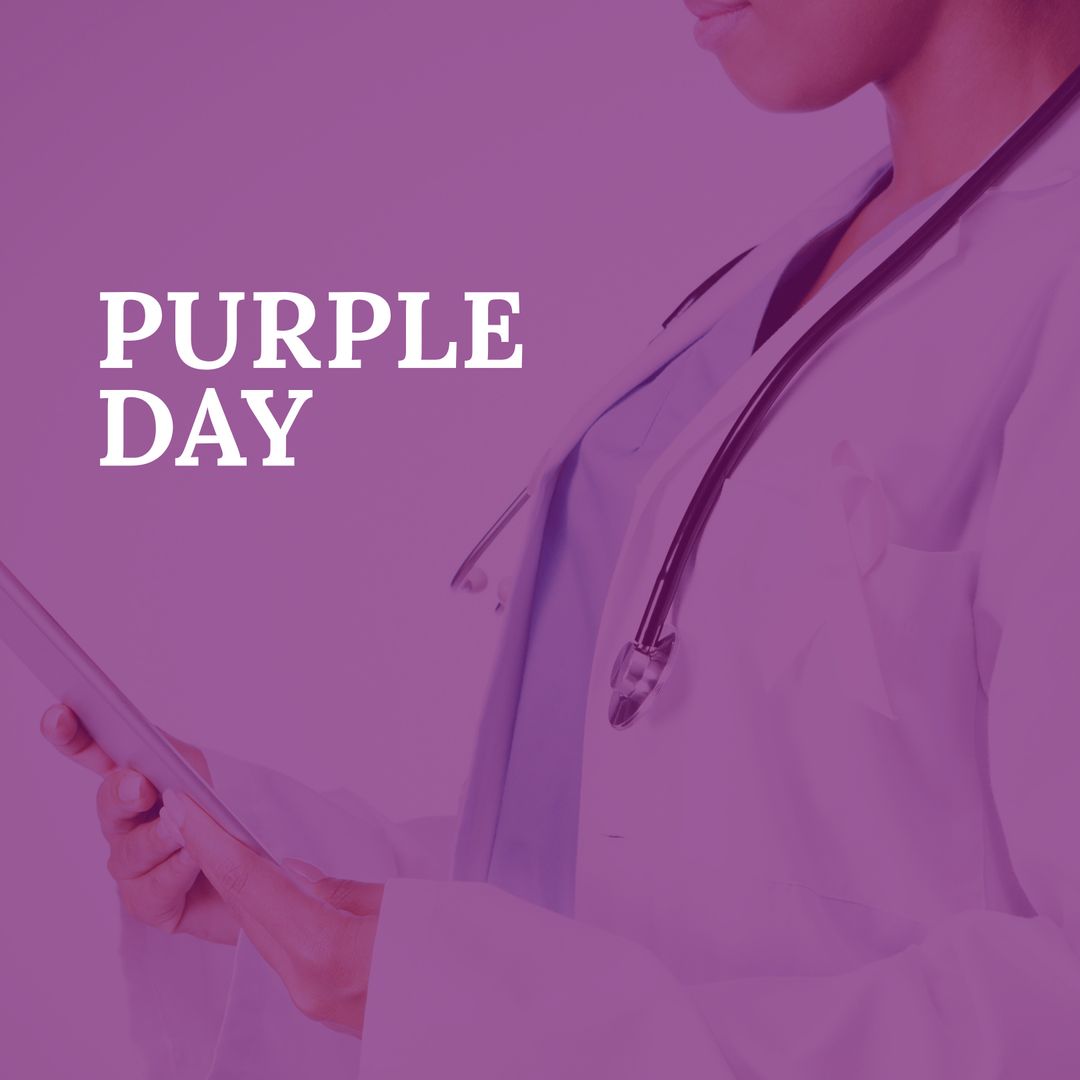 Purple Day Awareness African American Female Doctor - Download Free Stock Templates Pikwizard.com