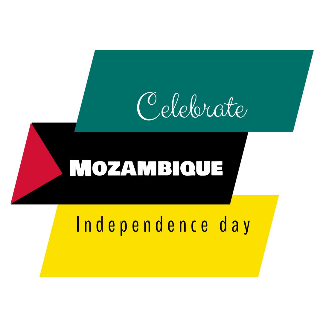 Mozambique Independence Day Design with Flag Elements
