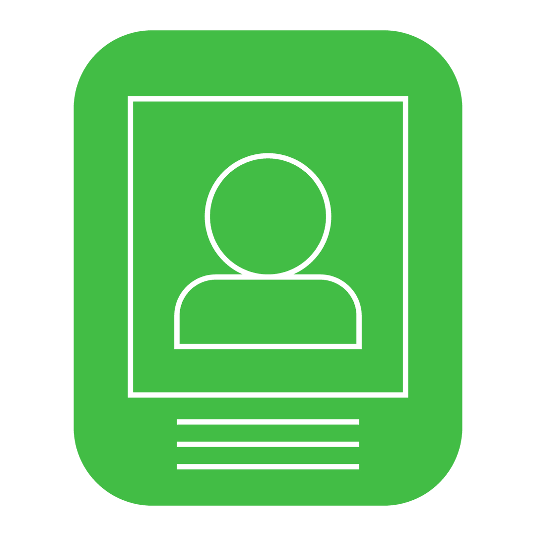 Transparent Digital Identity Icon on Green Background