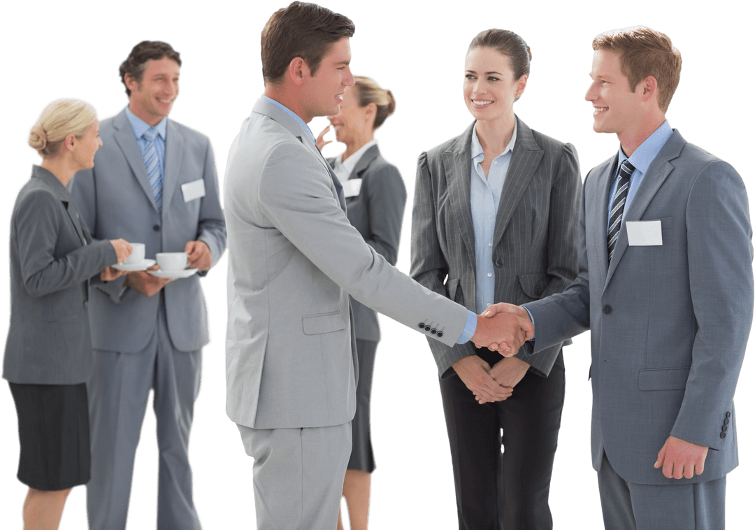 Transparent Business Handshake in Formal Meeting Room