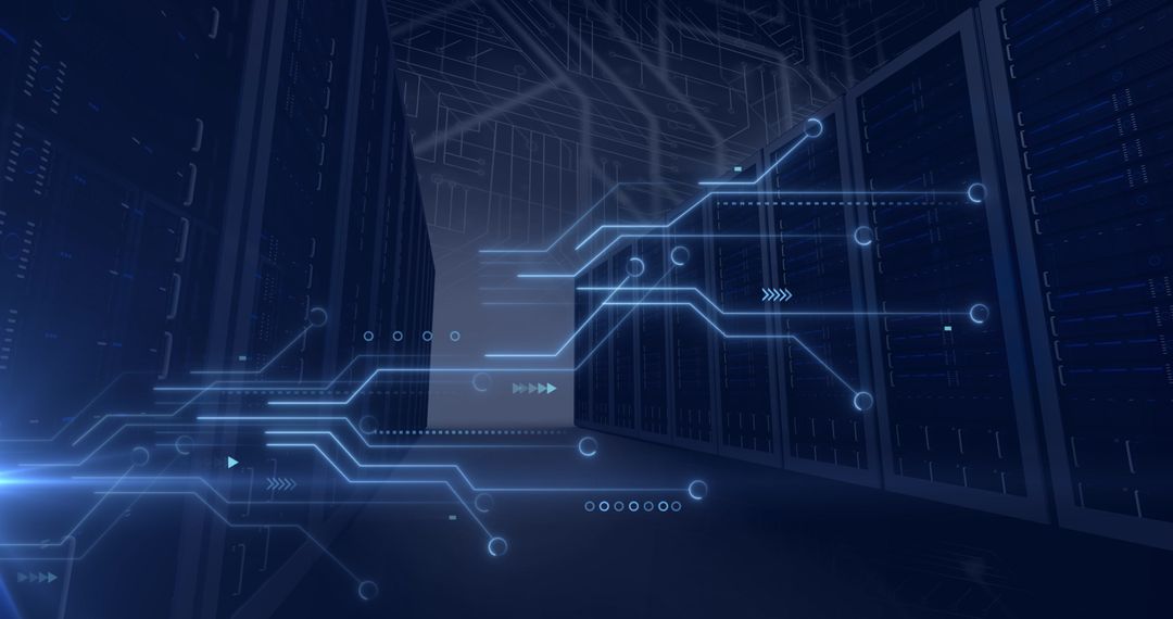 Futuristic Digital Interface with Data Processing Circuit