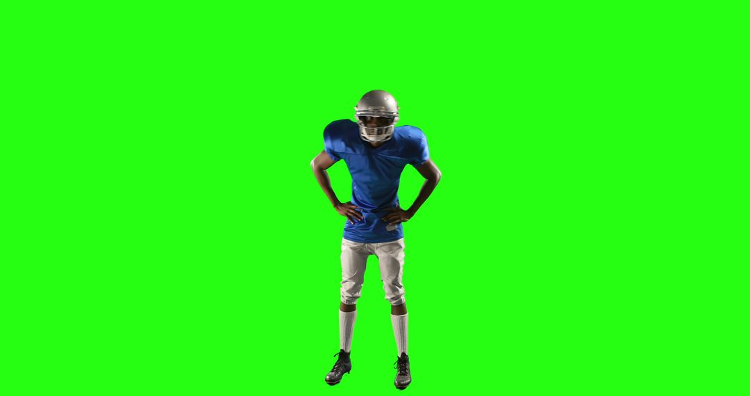 American Football Player in Uniform on Green Screen - Free Images, Stock Photos and Pictures on Pikwizard.com