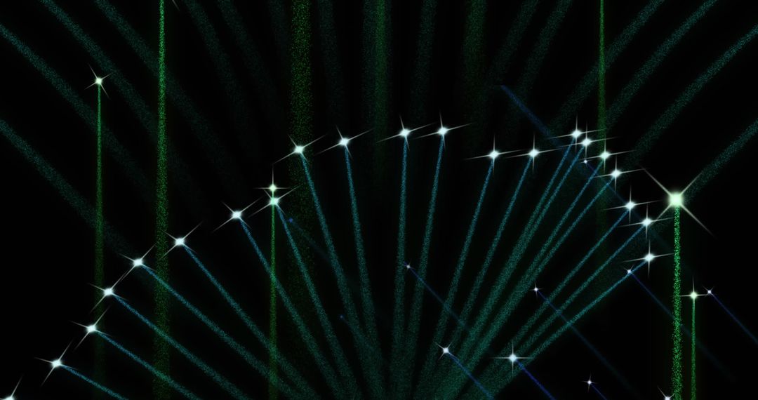 Festive Green Fireworks Exploding in Night Sky