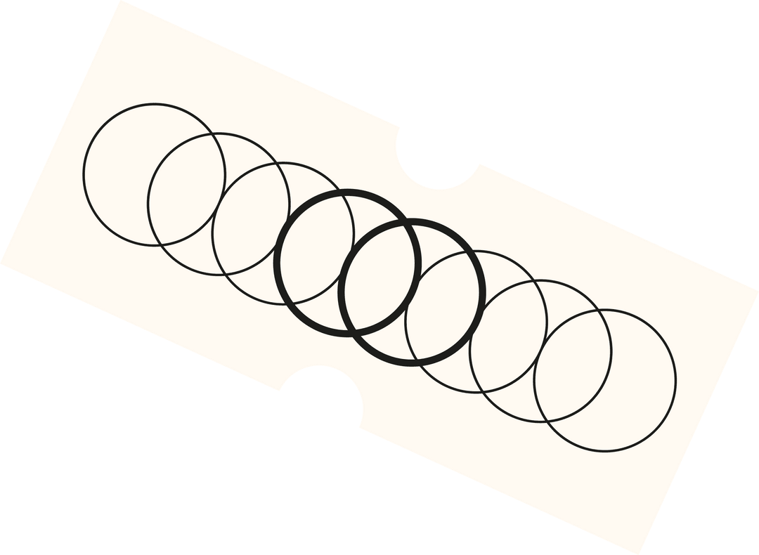 Abstract Geometric Overlapping Rings on Ticket Designs