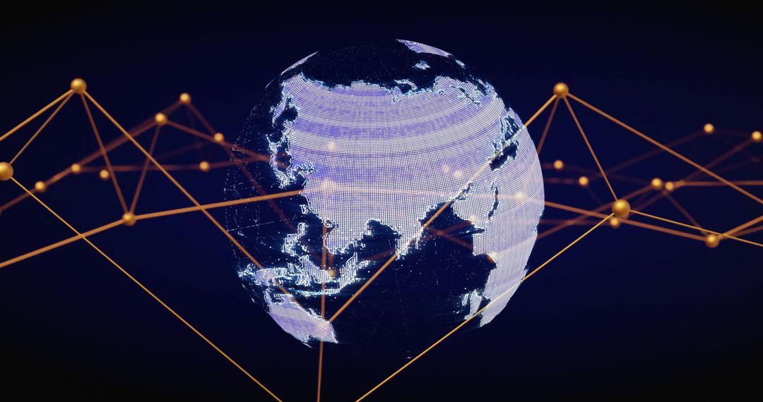 Digital Connectivity Across Globe with Network Lines