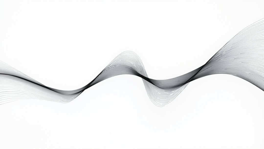 Elegant Wave Form Line Art in Minimalist Monochrome Style