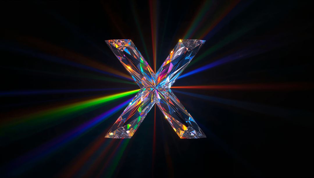 Prismatic Crystal X Refracting Rainbow Light