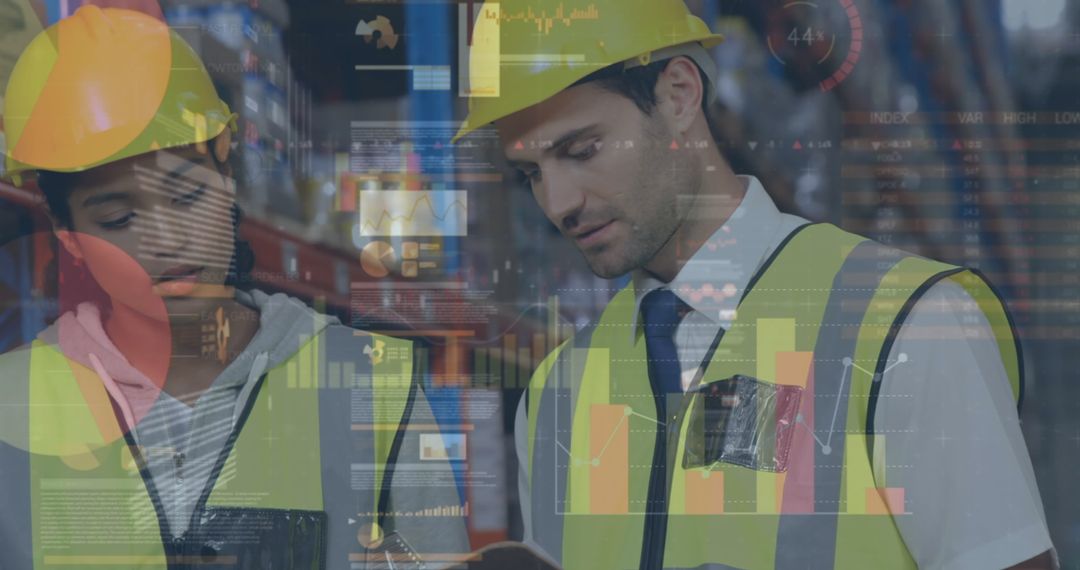 Warehouse Workers Analyzing Data