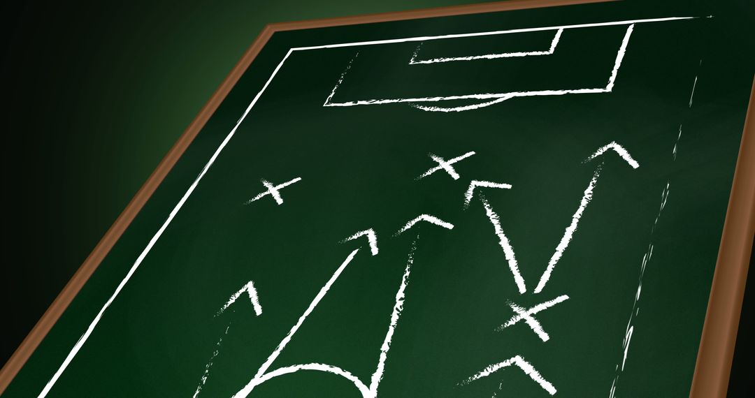 Chalkboard Strategy Diagram with Soccer Field Lines